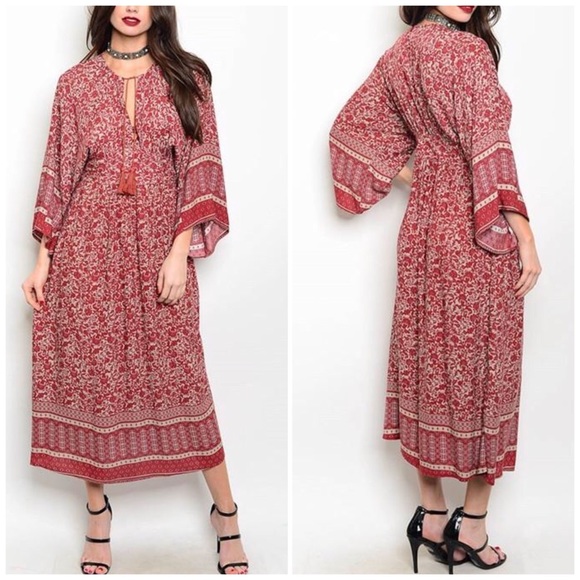 bchic_boutique Dresses & Skirts - ❗️CLOSING SALE❗️Rust Taupe Kimono Sleeve MaxiDress